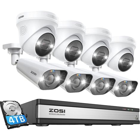 Système de Caméra de Sécurité, Résolution 8MP, Technologie de Détection AI, 16CH 8Cams 4TB-a (1/2)