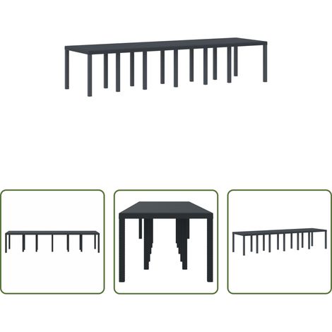 vidaXL Table de jardin anthracite - Table de Jardin Anthracite 350 x 100 x 74 cm polyrotin (1/5)