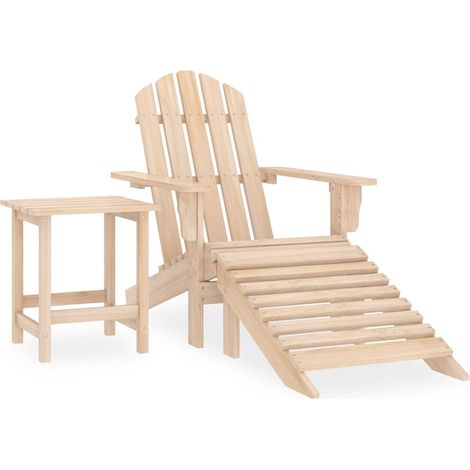 Chaise de jardin-Chaise de terrasse-Chaise d'extérieur Adirondack avec repose-pied et table Sapin (1/5)