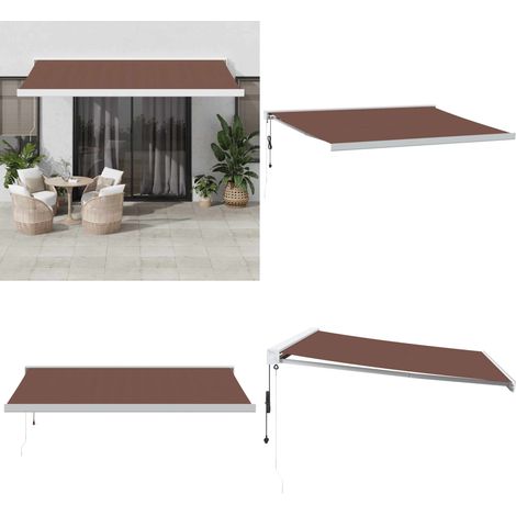 Auvent rétractable automatique marron 400x300 cm - Auvent Retractable - Parasol Exterieur - Protection Solaire - Abri Terrasse - Pergola Pliable - Home & Living (1/5)