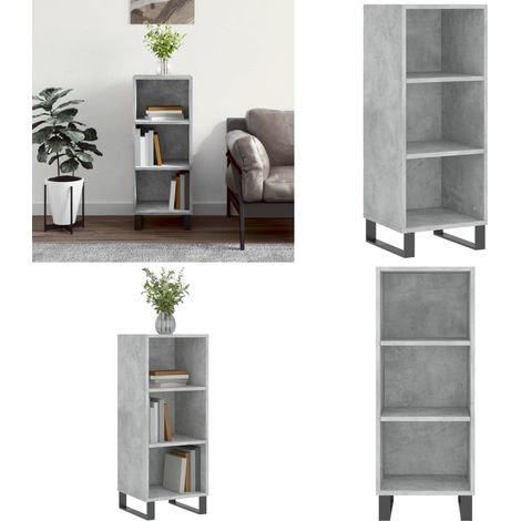 Buffet gris béton 34,5x32,5x90 cm bois d'ingénierie - Buffet - Meuble De Rangement - Armoire - Commode - Mobilier Moderne - Home & Living (1/5)