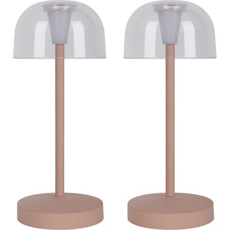 Naeve GOMBA Lot de 2 lampes LED d'extérieur portables rechargeables à intensité variable Beige 2300K IP54 Capteur tactile