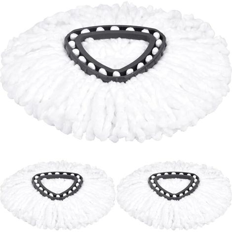 3 cabezales de microfibra compatibles con el cabezal de limpieza Vileda Turbo 2 en 1 EasyWring & Clean [Blanco] (1/5)