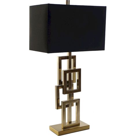 Lampe salon élégante dorée design géométrique noir - Or et noir brillant (1/5)