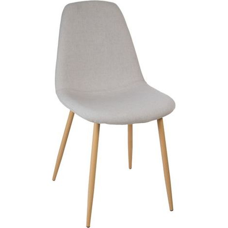 Chaise design scandinave à pied métal effet bois ROKA (1/3)
