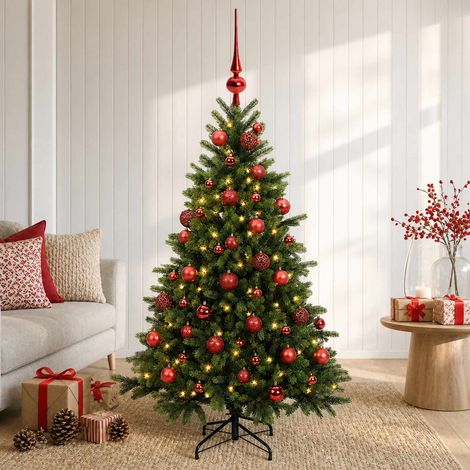 vidaXL Sapin de Noël artificiel avec boules 120 cm 150 LED Blanc chaud (1/5)
