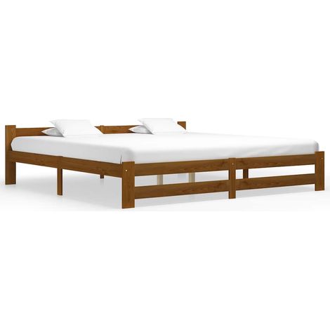 vidaXL Estructura cama sin colchón madera pino marrón miel 200x200 cm (1/5)