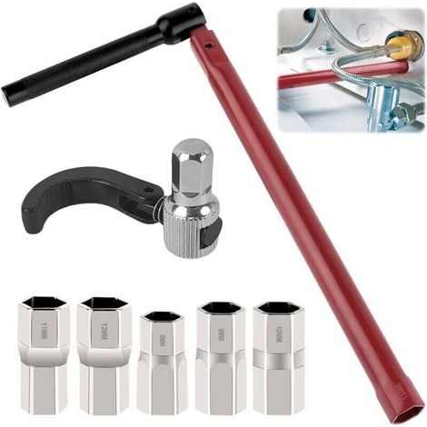 Jeu de clés à écrou pour robinet de lavabo, outil spécial pour robinet d'évier 8-12 mm (avec gants), clé pour robinet de lavabo, outil d'installation pour robinet, adapté à l'installation de tuyaux de