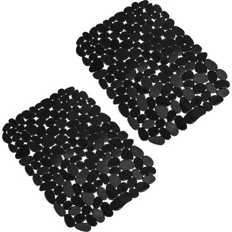 Alfombrilla para fregadero de cocina, juego de 2 alfombrillas protectoras de PVC para fregadero, alfombrilla de 40x30 cm, alfombrilla con forma de guijarro para el fondo del fregadero de la cocina. (1/5)
