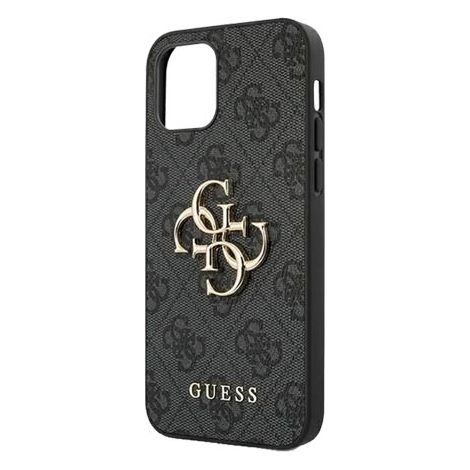 GUESS Hard Cover 4G Big Metal Logo Grey, für Apple iPhone 12 / 12 Pro, GUHCP12M4GMGGR