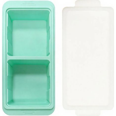 Bac à glaçons en silicone avec couvercle, compatible avec les aliments, facile à démouler, étanche, empilable, compatible lave-vaisselle, récipient de rangement multifonctionnel pour la cuisine