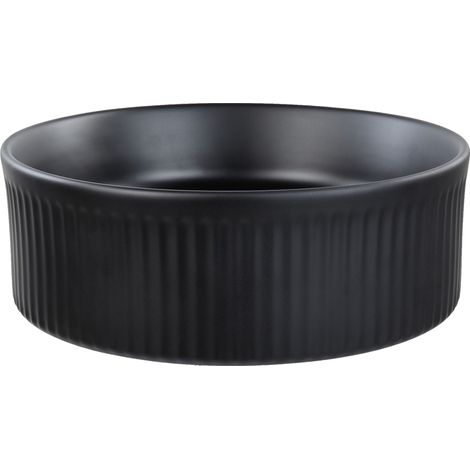 Countertop Basin GELDO ⌀ 370 mm Ceramic Black