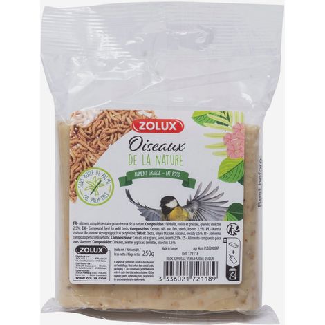 Bloque de grasa hacia harina 250 g Zolux (1/5)
