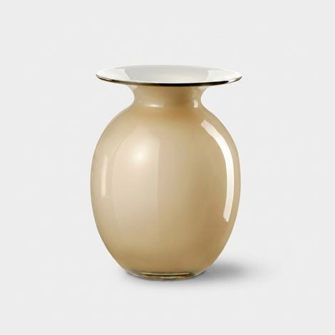 Vase décoratif en verre artisanal Bombetta 25 - Fumé multicolore (1/2)