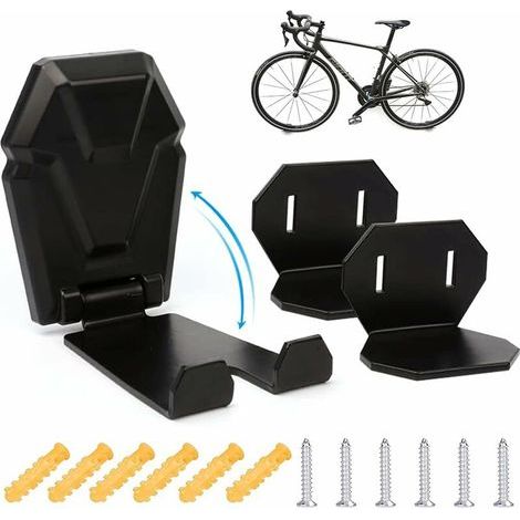 An der Wand montierter Fahrradhalter, faltbar, Garagen-Wandmontage-Fahrradhalter, stabile Wandhalterung für MTB, GU.B/good Rennrad, E-Bike, 1 x Wandhalterung für Pedal + 2 x Montagehalterung (1/5)