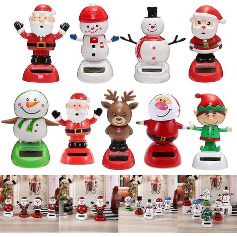 Décorations de Noël animées et dansantes à énergie solaire : bonhomme de neige Père Noël renne et jouet. (1/5)