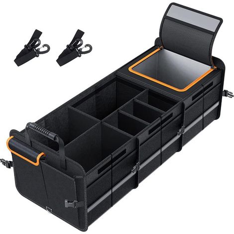 Organisateur de coffre - Étanche - Isolé - Grande capacité - Grand organisateur de rangement pour coffre de voiture - Pour SUV, camionnette, camion, intérieur de véhicule - Outil de chargement