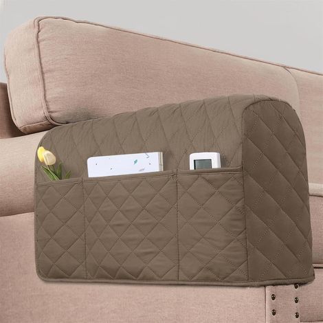 Housse d'accoudoir,Housse Canapé avec Accoudoirs,Canapé Bras Couvre Protecteurs,Couverture Canapé en Antidérapant Lavable pour Chien Chat Enfant (Taupe) (1/5)