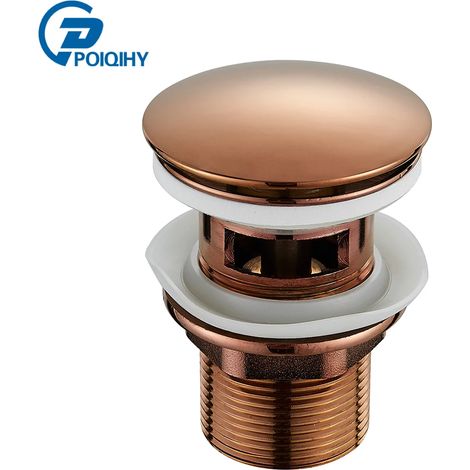 (Rose Golden)Bathroom Basin Sink Pop Up Drain Waste Stopper Bathroom Faucet Accessories Brass Chrome/Rose Gold/Brushed Gold Basin Sink Drain (1/4)