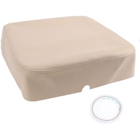 Housse de Console centrale de voiture en cuir Pu microfibre, résistante à l'eau, confortable, anti-rayures, protection d'accoudoir Beige (1/5)