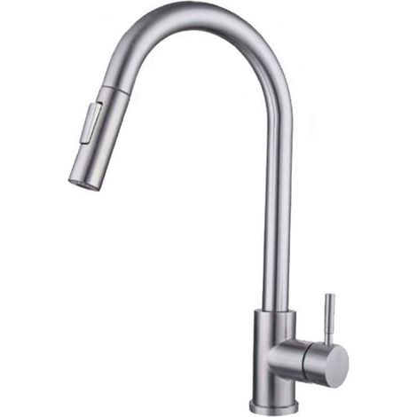 Rubinetto da cucina miscelatore touch con doccetta estensibile per lavello 2 modalità di getto canna alta (1/5)