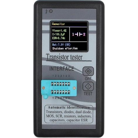 FNIRSI T4 Component Tester with TFT Display FNIRSI T4 Multi-purpose Transistor Tester Black (1/5)