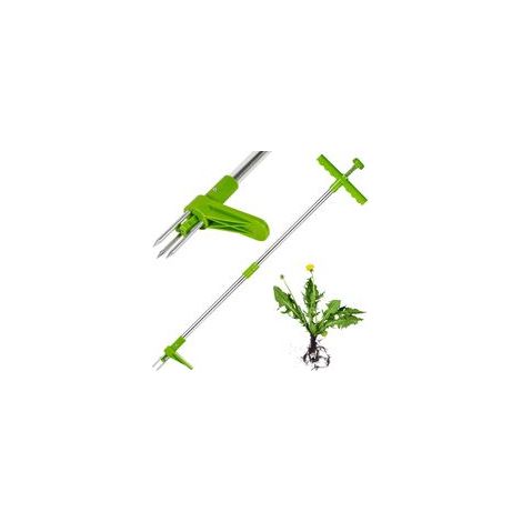 Désherbeur de Mauvaises Herbes en Acier - Outil de Jardinage à Main, Vert