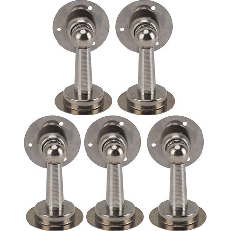 Lot de 5 butées de porte magnétiques en acier inoxydable, installation facile, aimant puissant, pour bureau, chambre, armoire, hôtel (1/5)