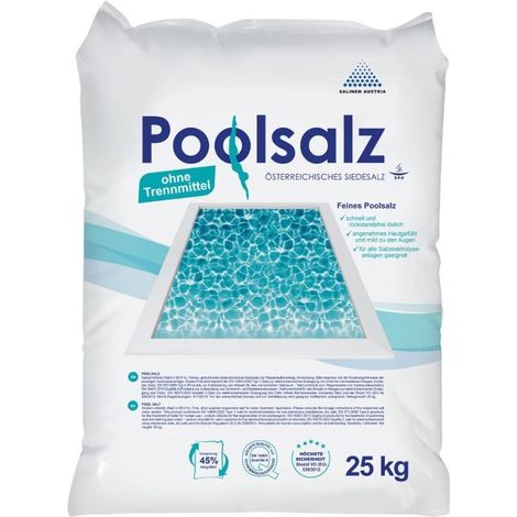 Salinen Poolsalz 25 kg aus Österreich Salzelektrolyse Dosierung für Chlor