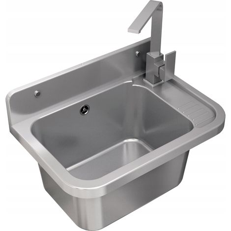 Évier de Garage Polypropylène - Gris - 50x34x31 cm - Robinet Cuisine 360° - Siphon Inclus - Résistant aux Produits Chimiques - Paron (1/4)
