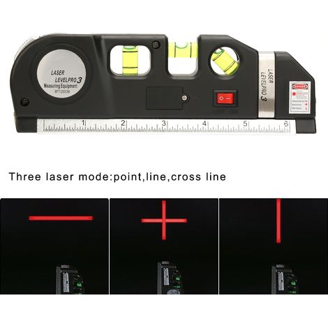 Niveau à laser polyvalent ruban mètre mesure verticale horizontale 0-15 cm / 0-6 pouces (1/5)