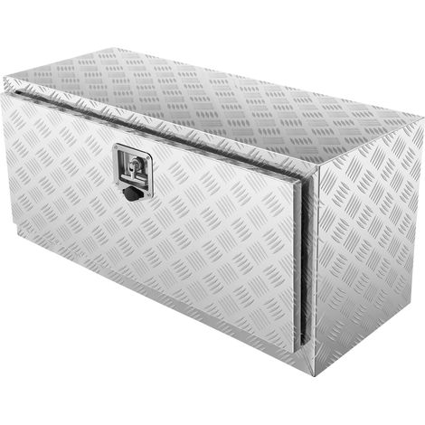 Mophorn Unterboden-LKW-Box, 91,4 x 43,2 x 45,7 cm, robuste Aluminium-Diamantplatten-Aufbewahrung, wasserdichter Werkzeugkasten mit Schloss, T-Griff-Verriegelung für LKW, Transporter, Anhänger