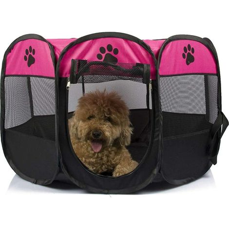Maternité multifonctionnelle pour chiens et chats, tente pliable et lavable pour animaux de compagnie, niche pour chiot ou chat, enclos octogonal pour la maison et l'extérieur