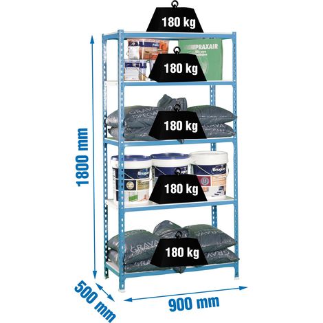Simonrack Vielseitiges Regal Blau und Weiß Robust
