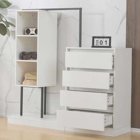 Commode armoire blanche penderie rangement multifonction chambre (1/5)