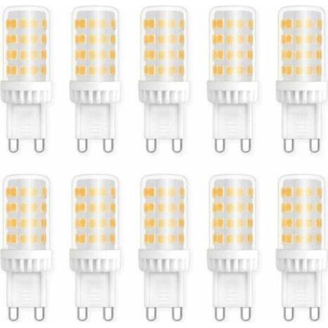 Ampoules LED G9 5W, Equivalente 40W 50W Halogène Lumière, 450LM, Blanc Neutre 4000K, AC 220V, Culot G9 Standard, économie d'énergie, pour Ceiling Lighting, Kitchen, Chambre, Salon, Pack de 10 (1/4)