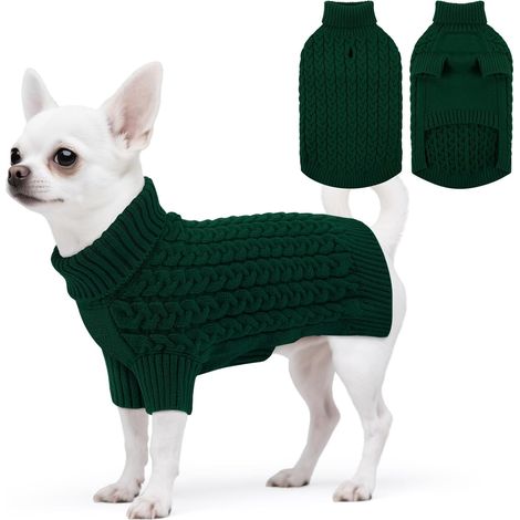 1 Pull Chien, Tricot Col Roulé, Manches Longues, Hiver Chaud, Petit Taille XS (1/5)