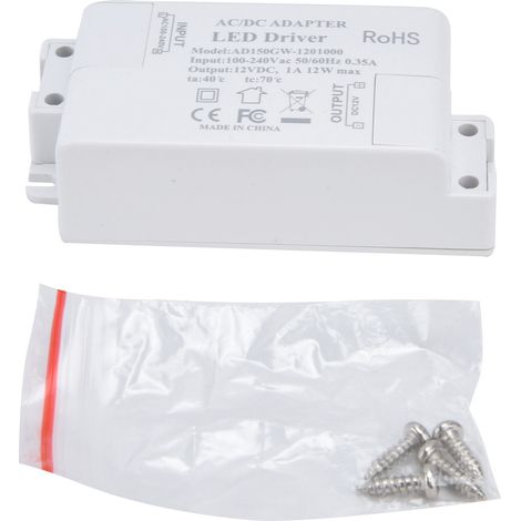 Alimentation LED 12W AC100‑240V vers DC12V/1A pour spots G4, MR11, MR16 (1/5)