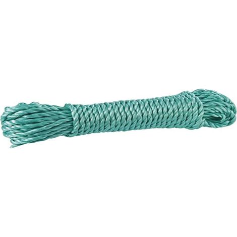 Corde en polypropylène haute résistance de 8 mm x 25 m, idéale pour le jardinage, l'atelier et la maison, résiste à l'usure et aux intempéries, couleur verte, Vert