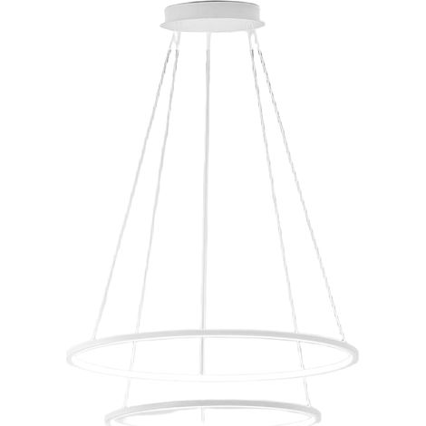 Suspension Erika S/2 Led 80W 3700Lm 3000K Dimmable Phase Cut+Push, Corps En Aluminium Et Silicone Blanc - Gealuce (1/3)