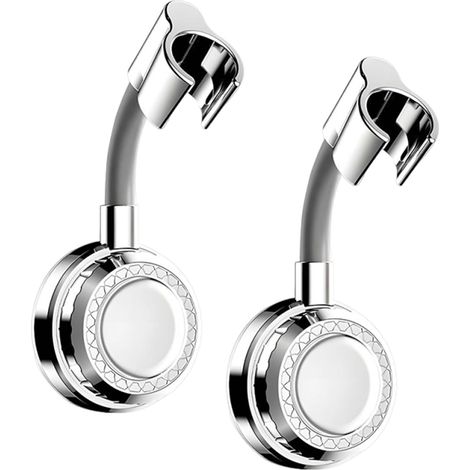 Support de Douchette Mural Sans Perçage, 2 PCS Support de Pommeau de Douche Rotatif à 360°, Accessoire Douche Idéal pour Salle de Bain, Ajustement Angulaire Personnalisé (1/5)