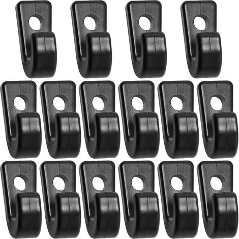 BEBUSINGOTO 16 ganchos en forma de J de nailon para amarre de kayak, canoa, barco, color negro (1/5)