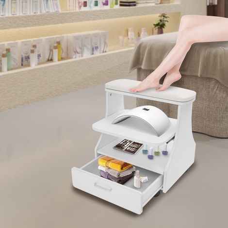 Chariot de beauté portable pour salons de manucure ou soins spa des pieds, adapté aux repose-pieds, meubles de pédicure et manucure, fournitures de salon 50 kg/110,23 lb (1/5)