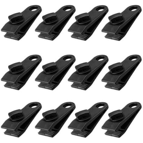 Zeltclip – Schwarz – Leichtgewicht – Abmessungen 8,1 x 2,5 cm (1/5)