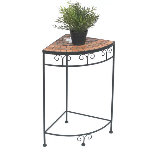 DanDiBo Blumenhocker Mosaik Eckregal 62 cm Blumenständer 12013 Beistelltisch Pflanzenständer Mosaiktisch Ecke