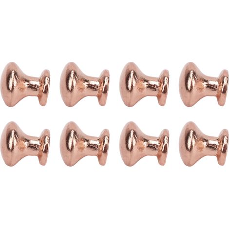 Set aus 8 Miniatur-Türknöpfen mit runden Köpfen, Maßstab 1:12, schlichtes Design, aus Metall, für Puppenhäuser, bronze-violette Farbe. (1/5)