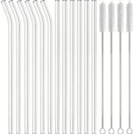 Set mit 16 wiederverwendbaren Glasstrohhalmen (1/5)