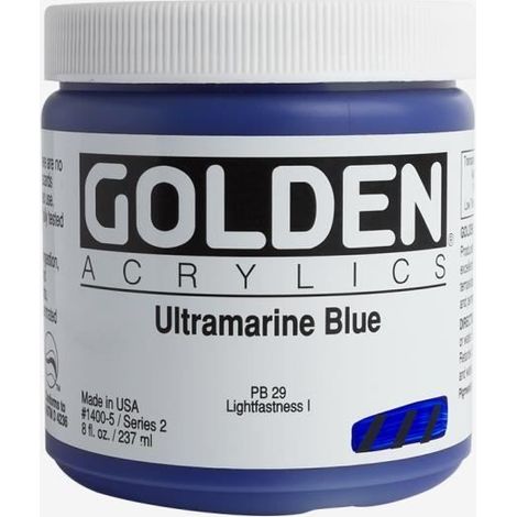 Peinture Acrylique - GOLDEN - Ultramarine Blue - 236ml - Résistance à la lumière - Consistance épaisse