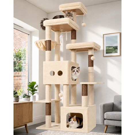 Arbre a Chat 203cm Niches 4540CM Plateforme pour Grand Chat (1/5)