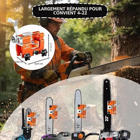 Chainsaw Chain Sharpener Chain Sharpener with Accessories Chainsaw Sharpening Tool Orange (1/4)